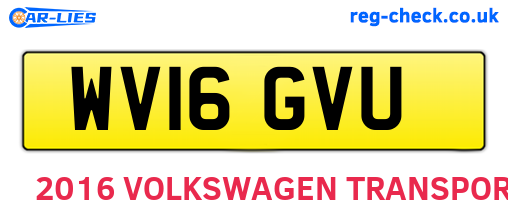 WV16GVU are the vehicle registration plates.