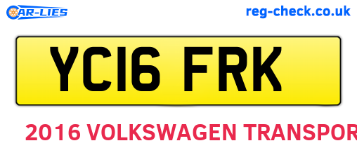 YC16FRK are the vehicle registration plates.
