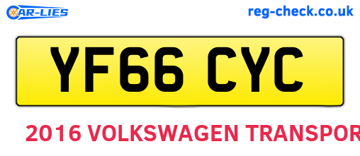YF66CYC are the vehicle registration plates.