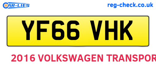 YF66VHK are the vehicle registration plates.
