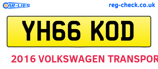 YH66KOD are the vehicle registration plates.