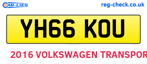 YH66KOU are the vehicle registration plates.
