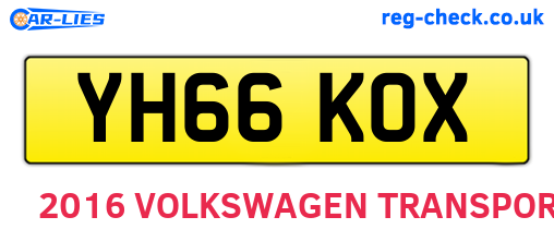 YH66KOX are the vehicle registration plates.