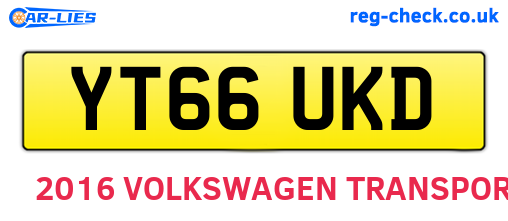 YT66UKD are the vehicle registration plates.