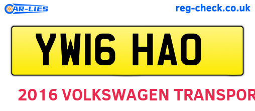 YW16HAO are the vehicle registration plates.