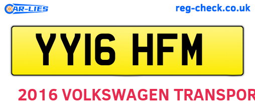YY16HFM are the vehicle registration plates.