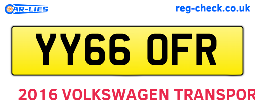 YY66OFR are the vehicle registration plates.