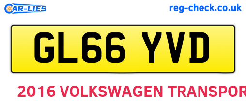 GL66YVD are the vehicle registration plates.