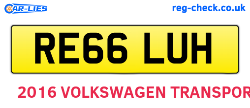 RE66LUH are the vehicle registration plates.