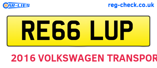 RE66LUP are the vehicle registration plates.