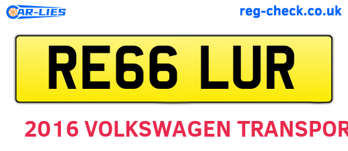 RE66LUR are the vehicle registration plates.