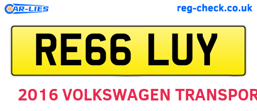 RE66LUY are the vehicle registration plates.