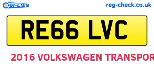 RE66LVC are the vehicle registration plates.