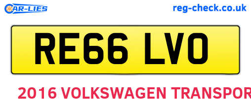 RE66LVO are the vehicle registration plates.