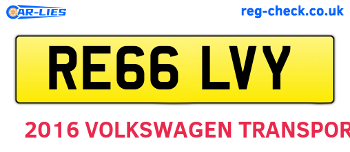 RE66LVY are the vehicle registration plates.