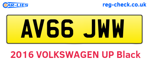 AV66JWW are the vehicle registration plates.