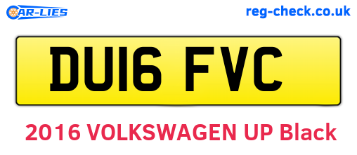 DU16FVC are the vehicle registration plates.