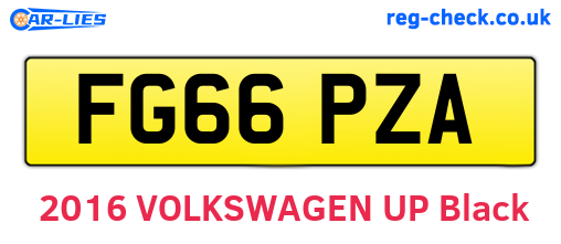 FG66PZA are the vehicle registration plates.