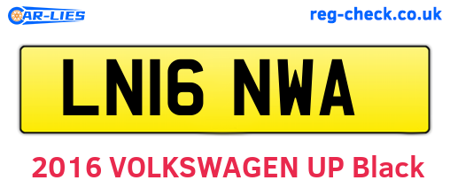 LN16NWA are the vehicle registration plates.