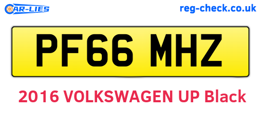 PF66MHZ are the vehicle registration plates.