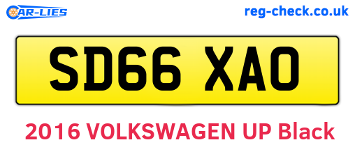 SD66XAO are the vehicle registration plates.