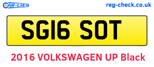 SG16SOT are the vehicle registration plates.