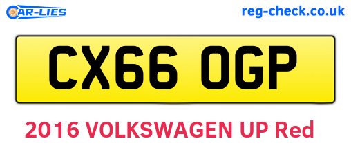 CX66OGP are the vehicle registration plates.