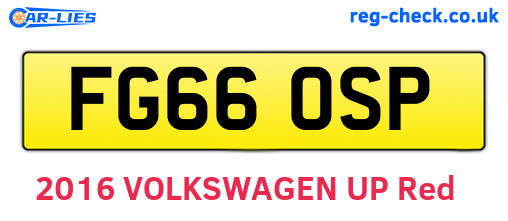FG66OSP are the vehicle registration plates.
