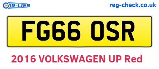 FG66OSR are the vehicle registration plates.