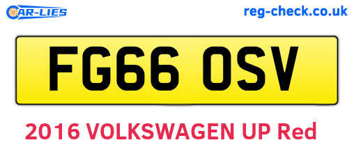 FG66OSV are the vehicle registration plates.