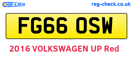 FG66OSW are the vehicle registration plates.
