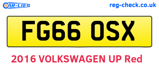 FG66OSX are the vehicle registration plates.
