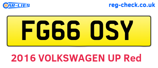 FG66OSY are the vehicle registration plates.