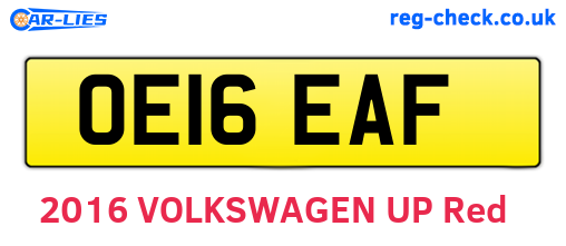 OE16EAF are the vehicle registration plates.