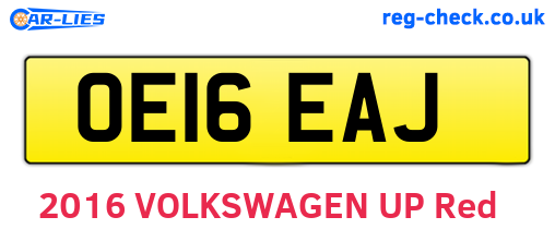 OE16EAJ are the vehicle registration plates.