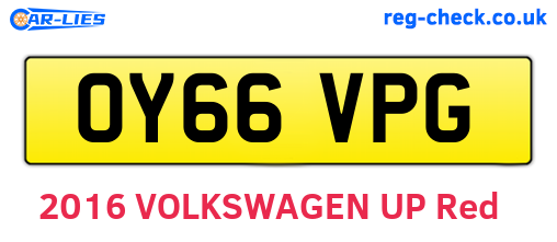 OY66VPG are the vehicle registration plates.