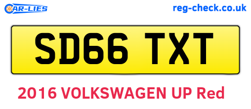 SD66TXT are the vehicle registration plates.