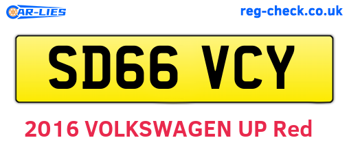 SD66VCY are the vehicle registration plates.