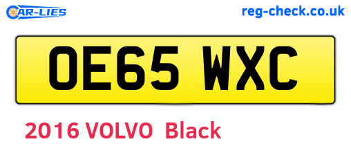 OE65WXC are the vehicle registration plates.