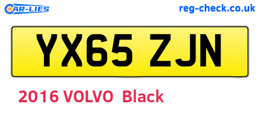 YX65ZJN are the vehicle registration plates.