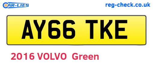 AY66TKE are the vehicle registration plates.
