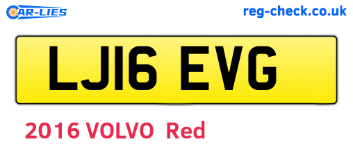 LJ16EVG are the vehicle registration plates.