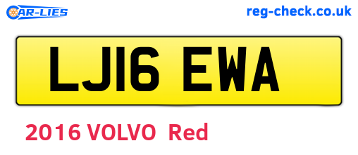 LJ16EWA are the vehicle registration plates.