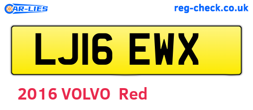 LJ16EWX are the vehicle registration plates.