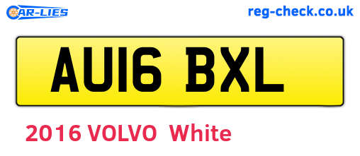 AU16BXL are the vehicle registration plates.