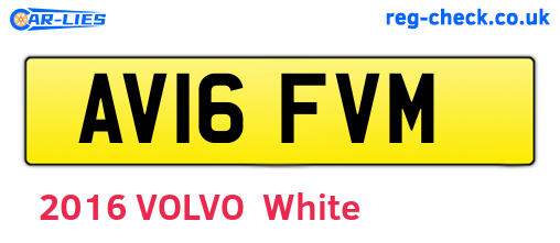 AV16FVM are the vehicle registration plates.