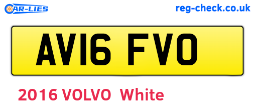 AV16FVO are the vehicle registration plates.