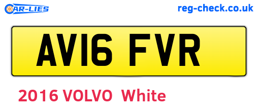AV16FVR are the vehicle registration plates.