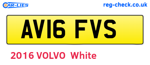 AV16FVS are the vehicle registration plates.