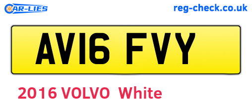 AV16FVY are the vehicle registration plates.